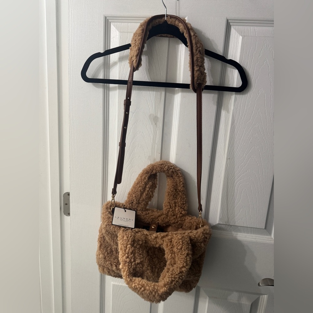 Laundry By Shelli Segal Tan and Brown Crossbody Bag with Plush Texture